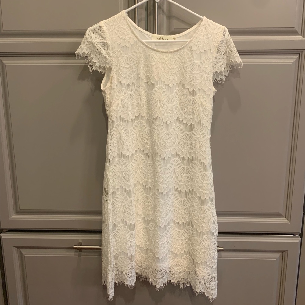 White lace shift dress